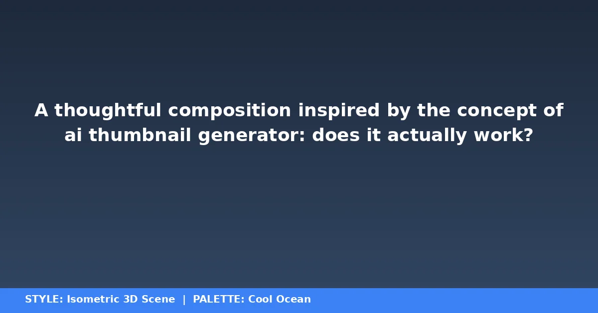 AI thumbnail generator — does it work? An honest look at CTR results