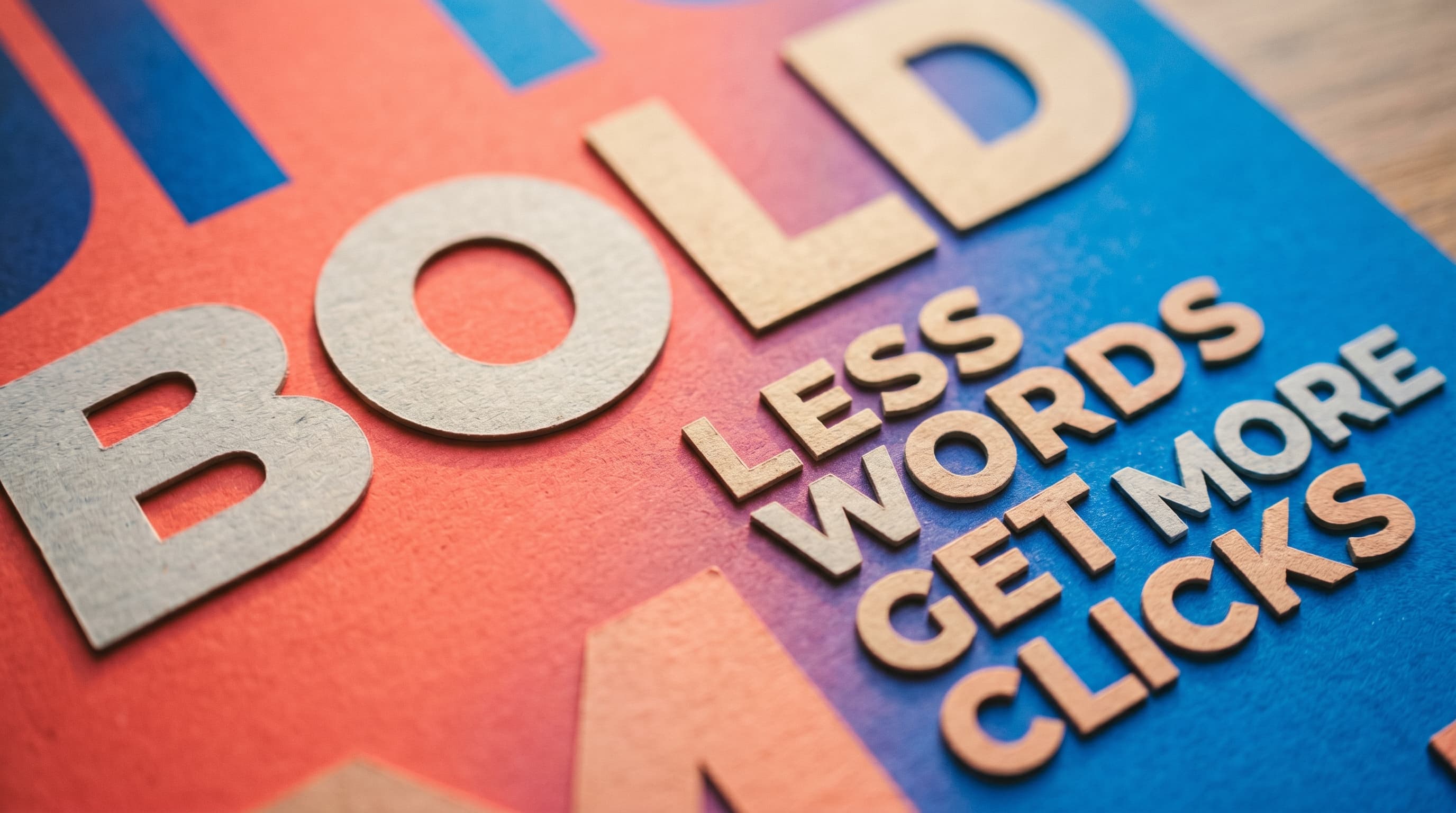 Side-by-side comparison of a text-heavy YouTube thumbnail versus a minimalist 2-word thumbnail showing CTR difference