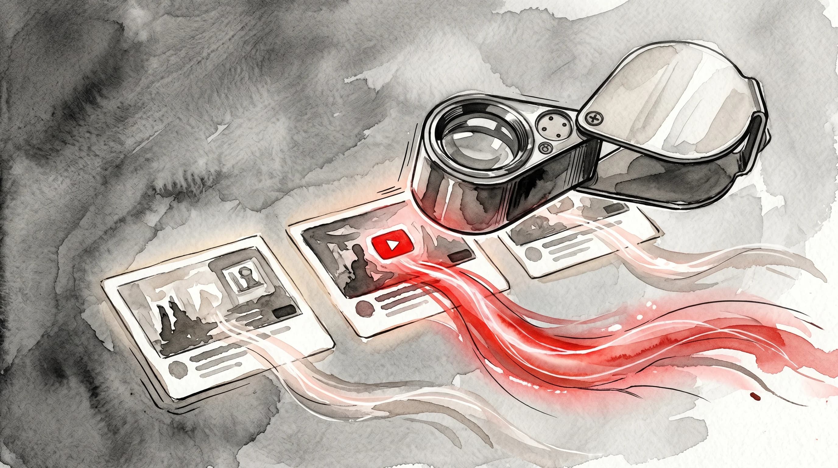YouTube Studio Test and Compare interface showing three title variants with watch time results
