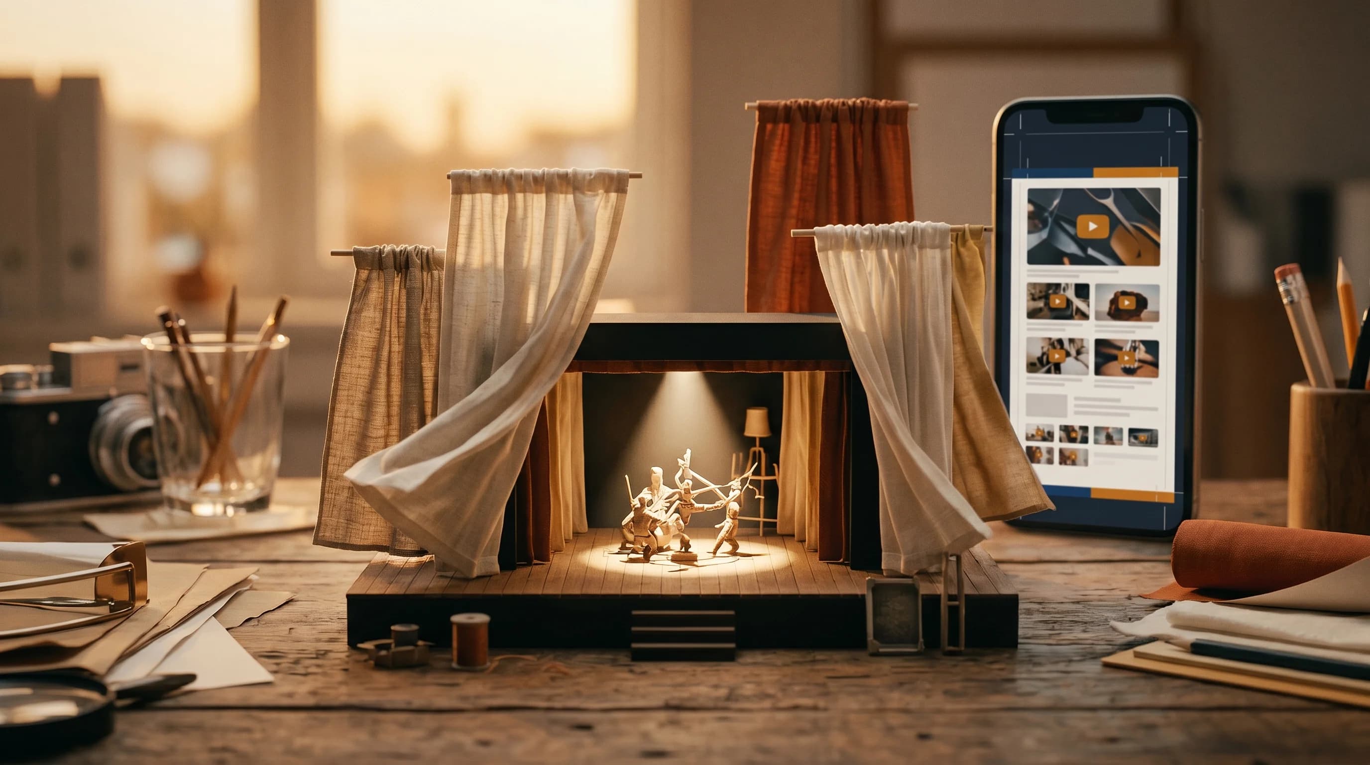 A YouTube thumbnail shown at three different crop sizes on mobile phone screens