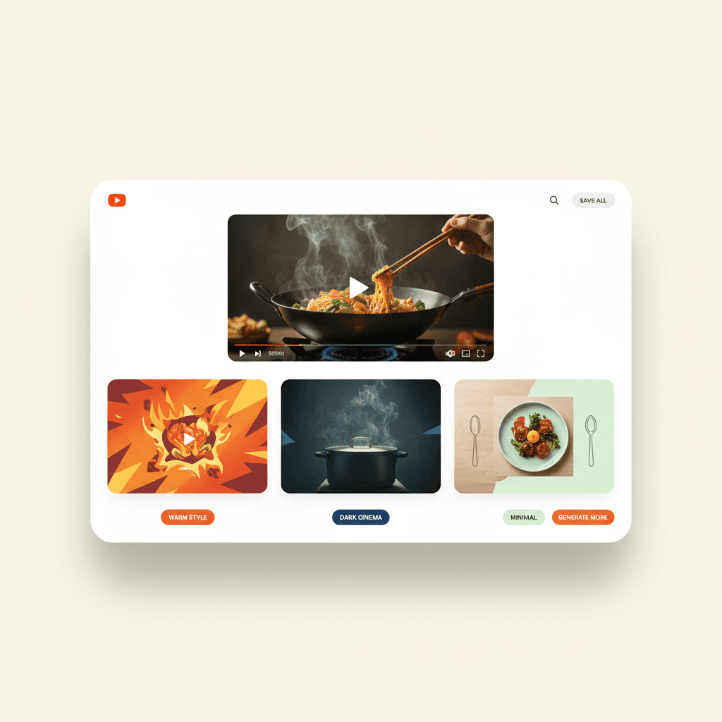 Content creator workspace with thumbnail generation