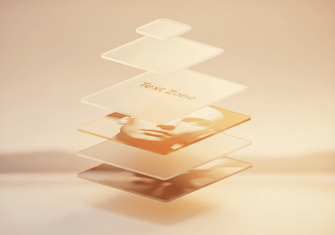 Diagram showing template zones: text, logo, face, and background